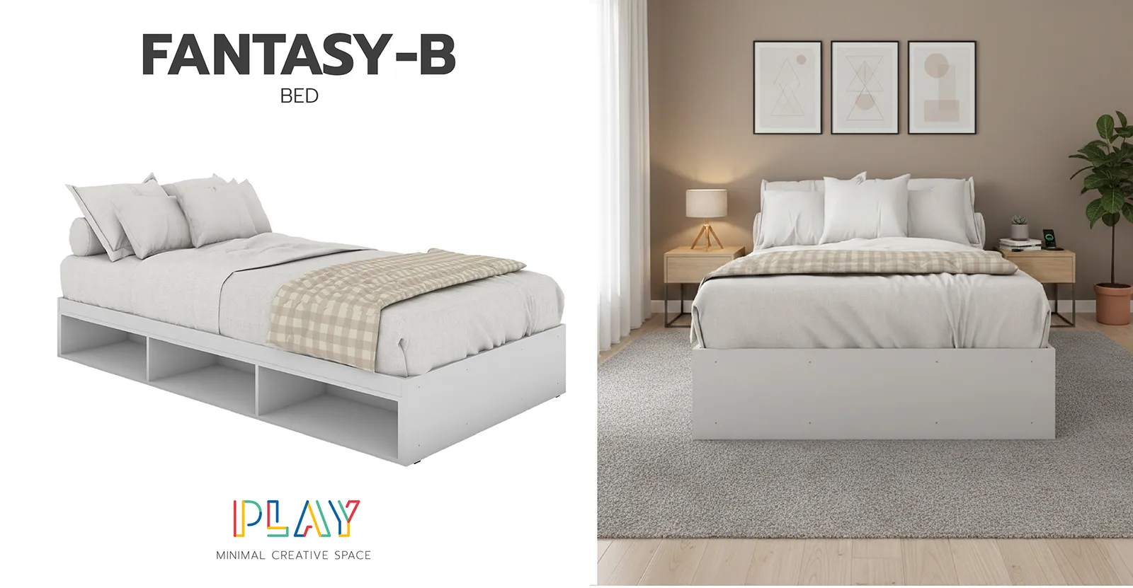 เตียง 3.5 ฟุตสีลินเบิร์ก-ขาว FANTASY-B