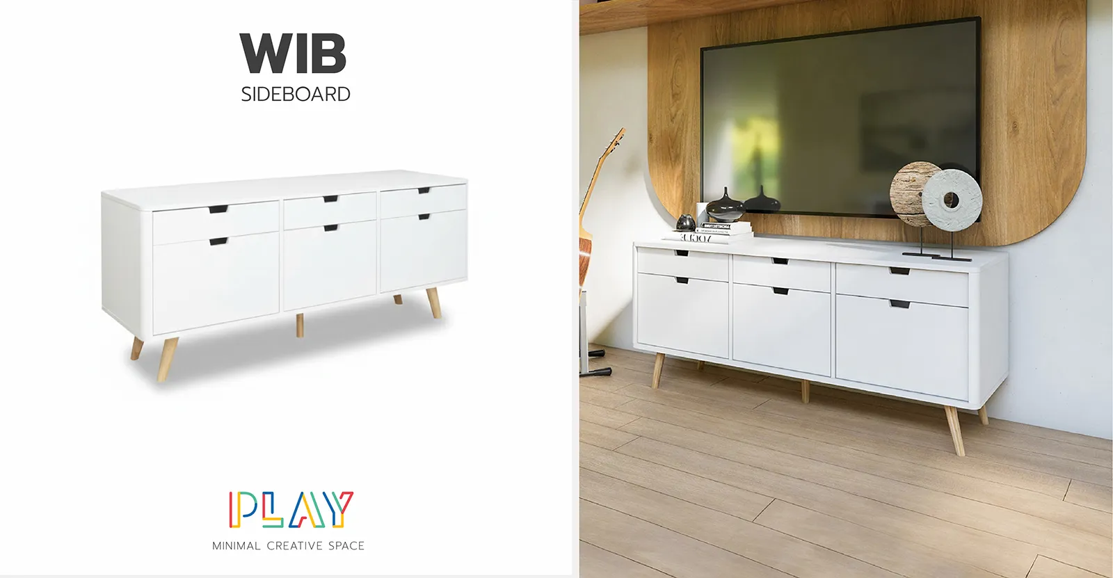 ไซด์บอร์ด 150 สีขาว WIB