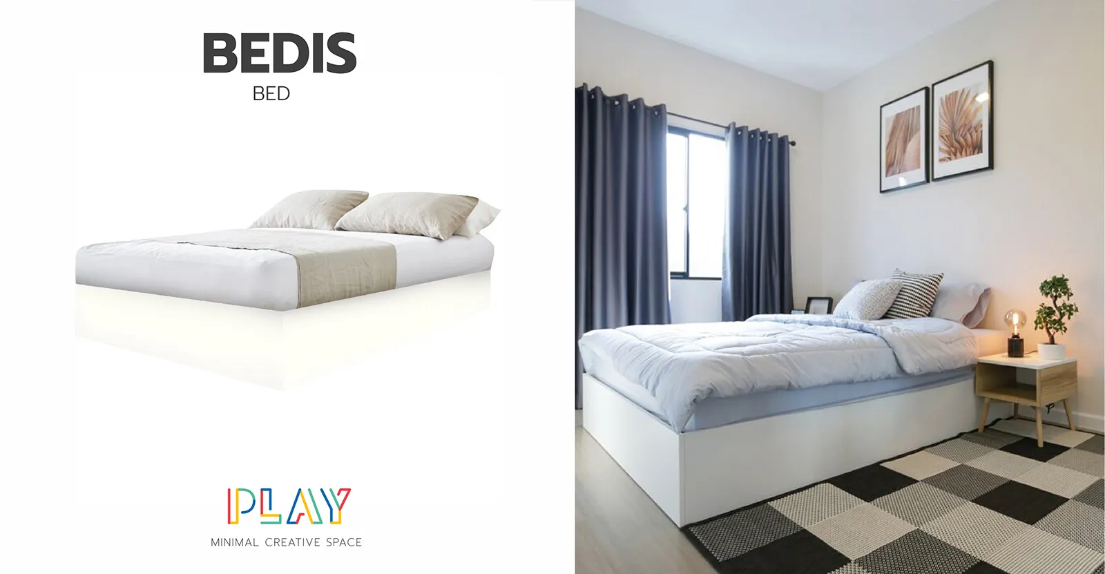 เตียง 3.5 ฟุตสีขาว BEDIS