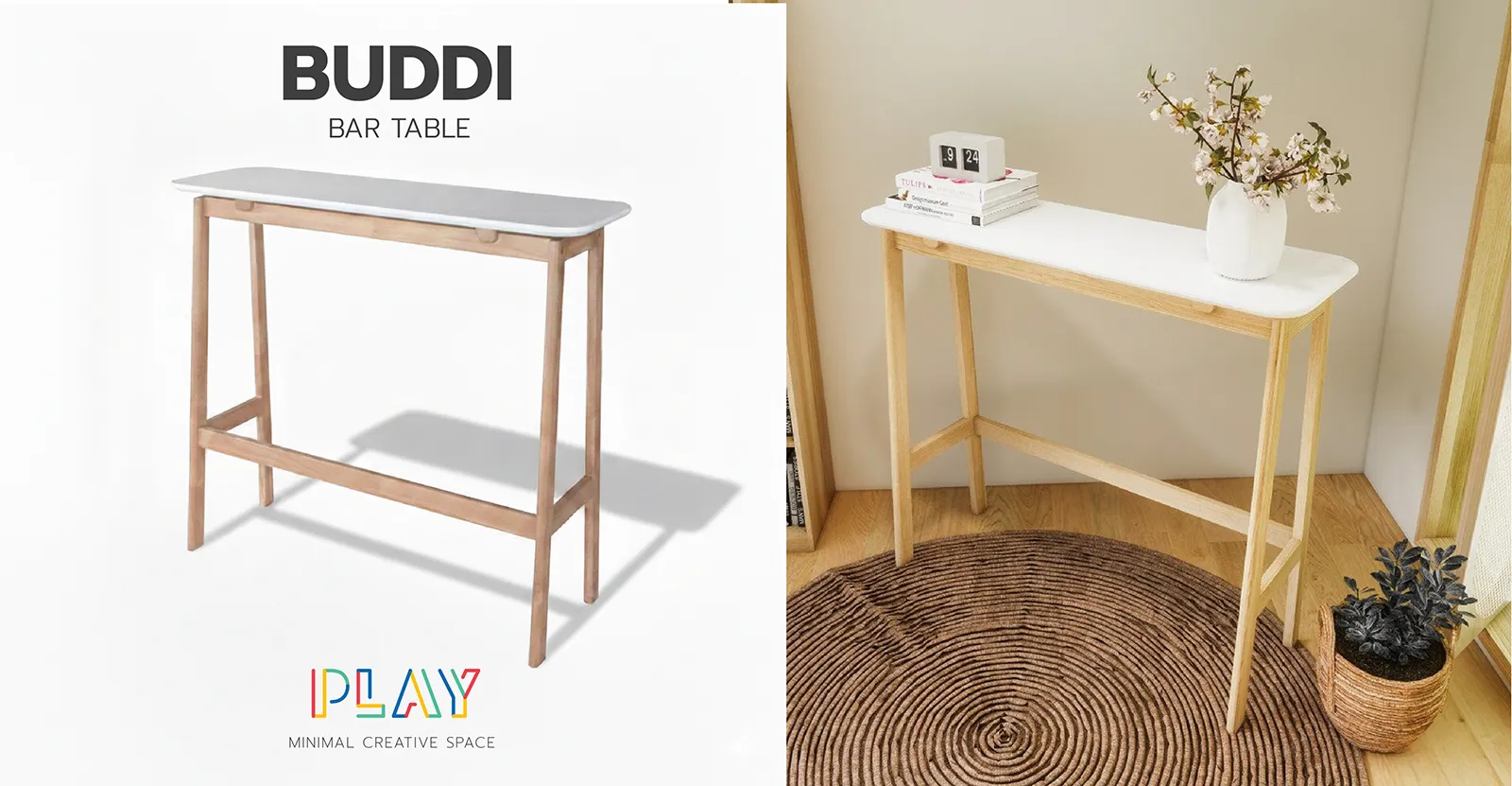 โต๊ะบาร์สีขาว-ลินเบิร์ก BUDDI