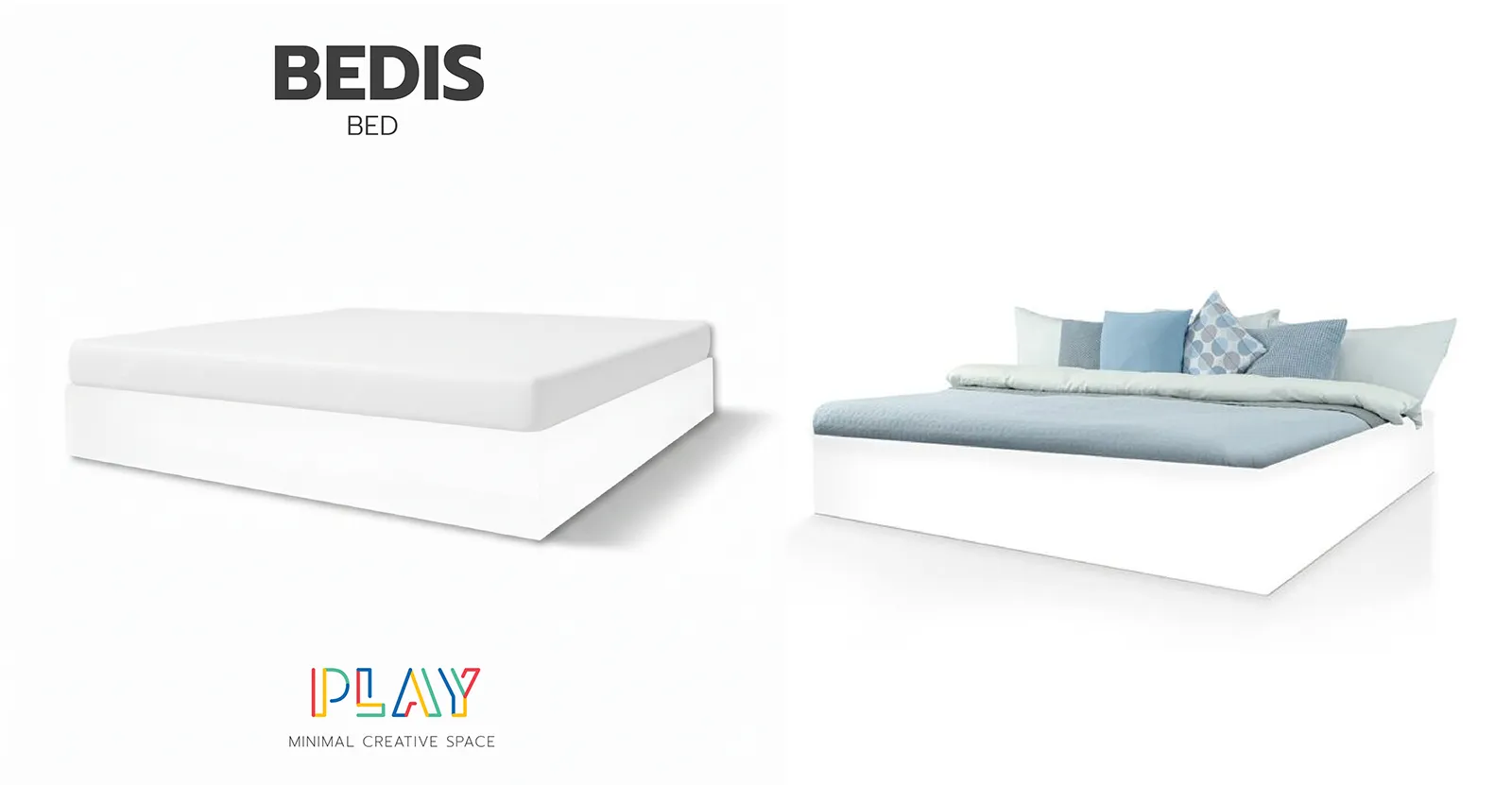 เตียง 5 ฟุตสีขาว BEDIS