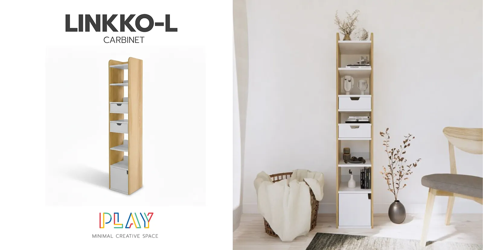 ชั้นวางของสีลินเบิร์ก-ขาว LINKKO-L