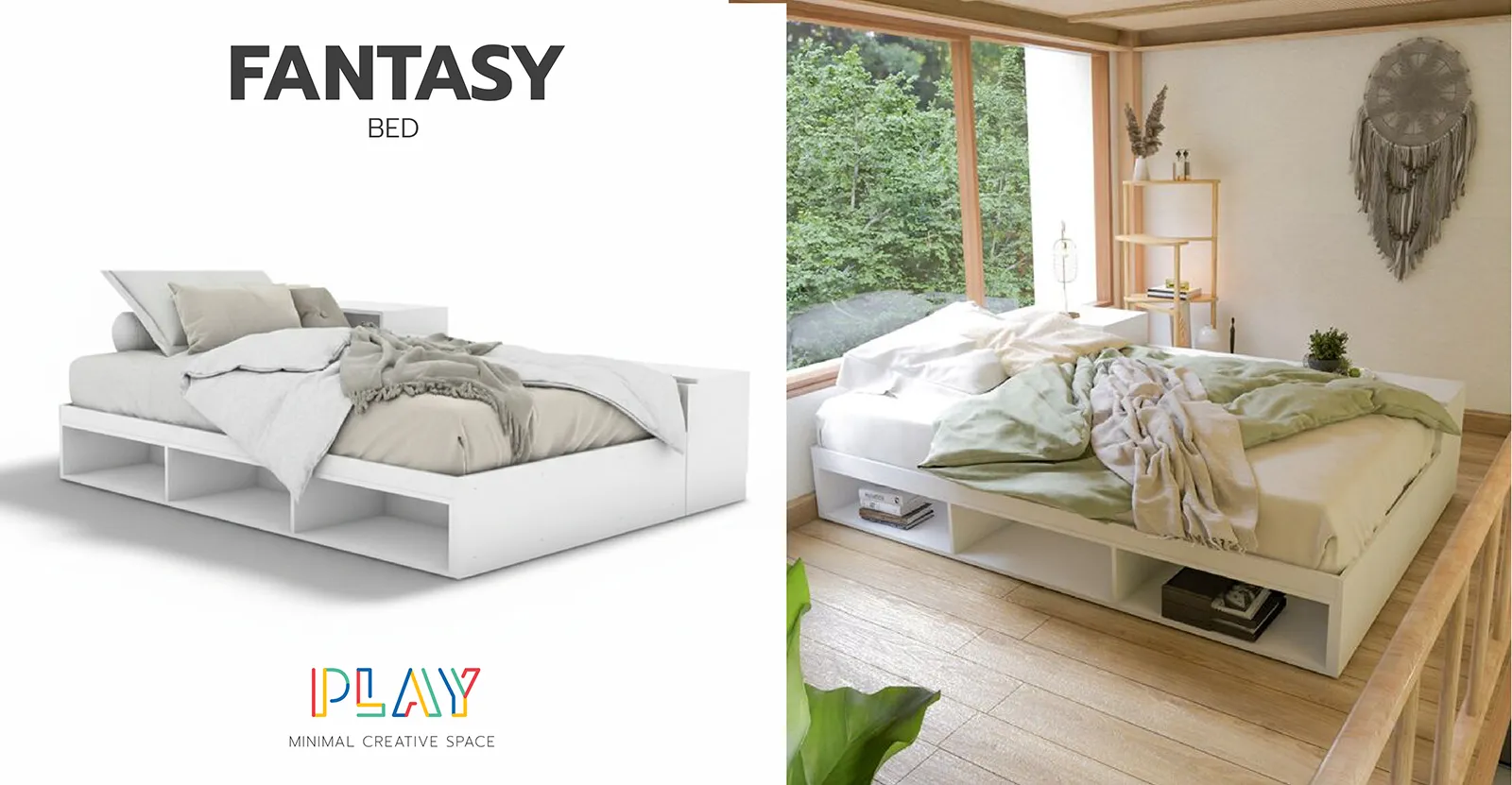 เตียง 3.5 ฟุตสีขาว FANTASY