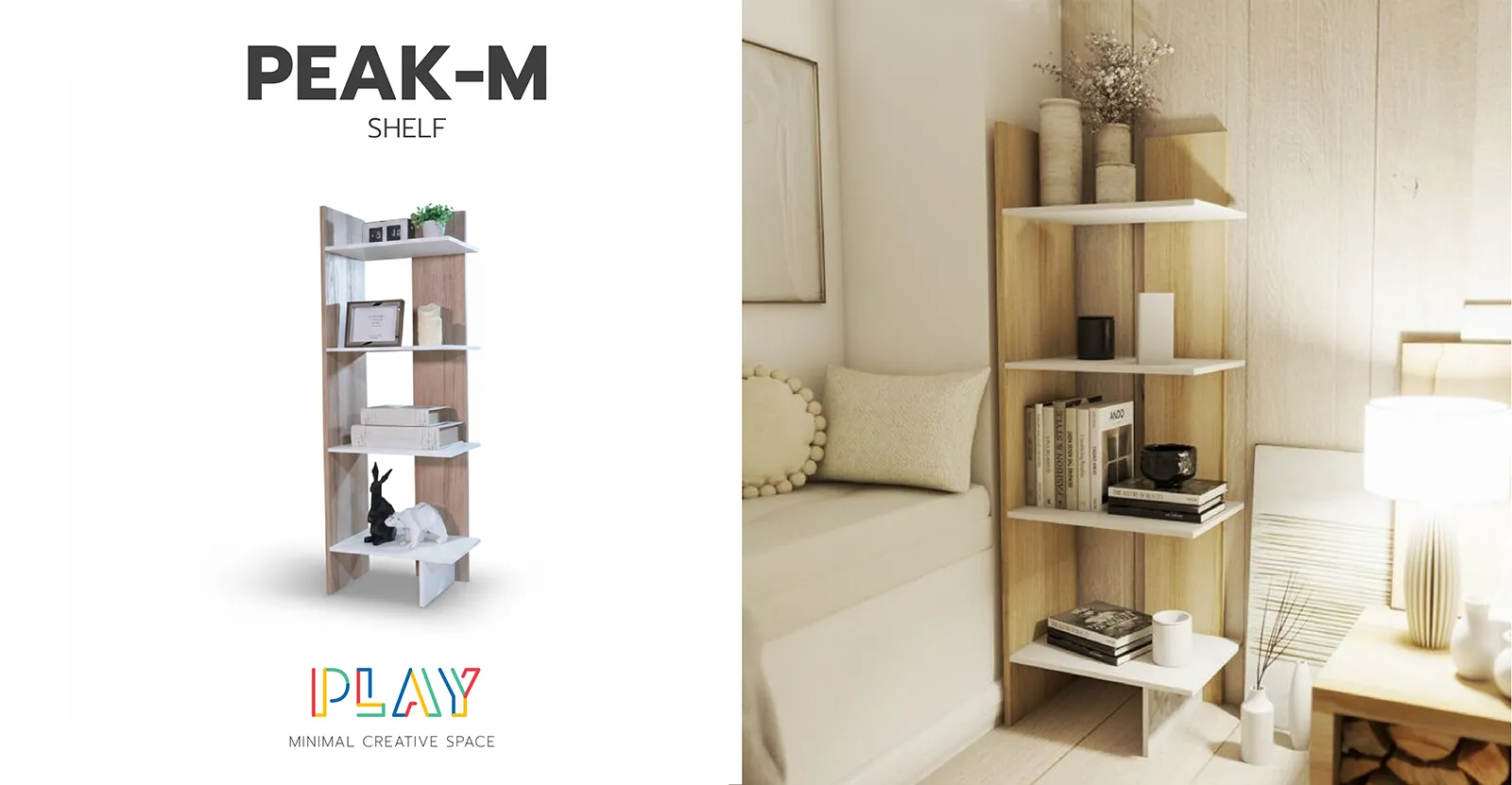 ชั้นวางของสีลินเบิร์ก-ขาว PEAK-M