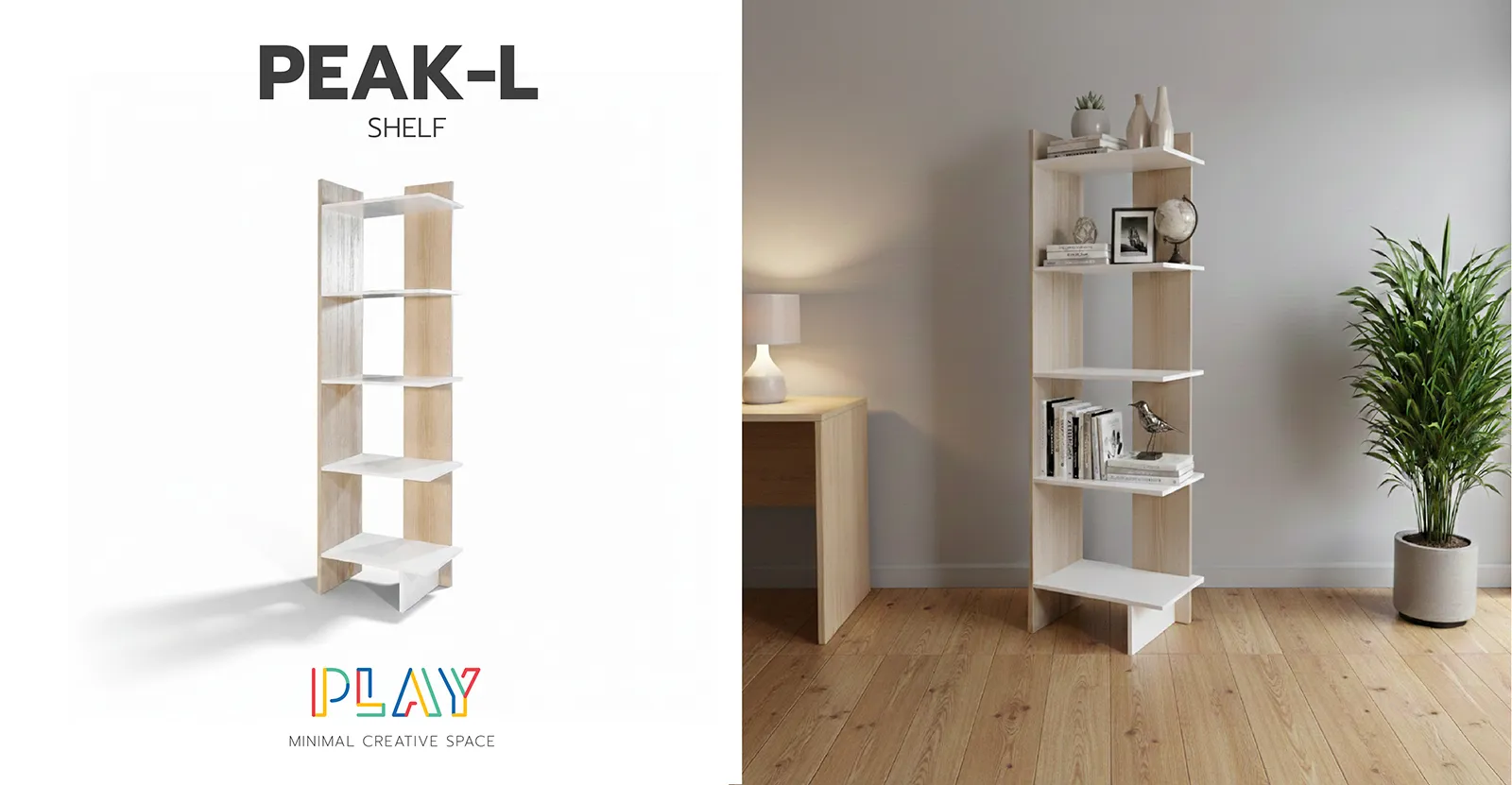 ชั้นวางของสีลินเบิร์ก-ขาว PEAK-L